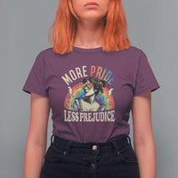 More Pride Less Prejudice T Shirt For Women Pride Month LGBTQ Rainbow