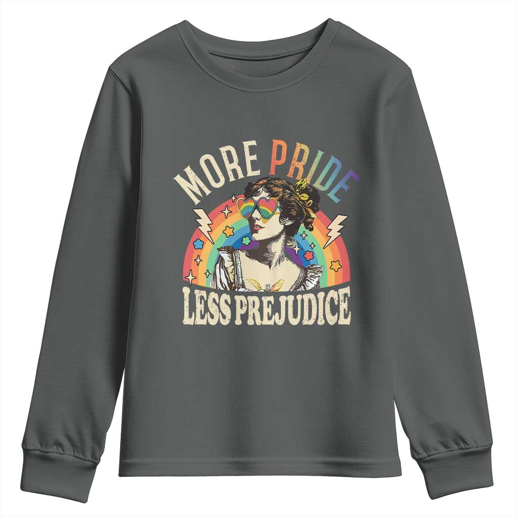 More Pride Less Prejudice Youth Sweatshirt Pride Month LGBTQ Rainbow