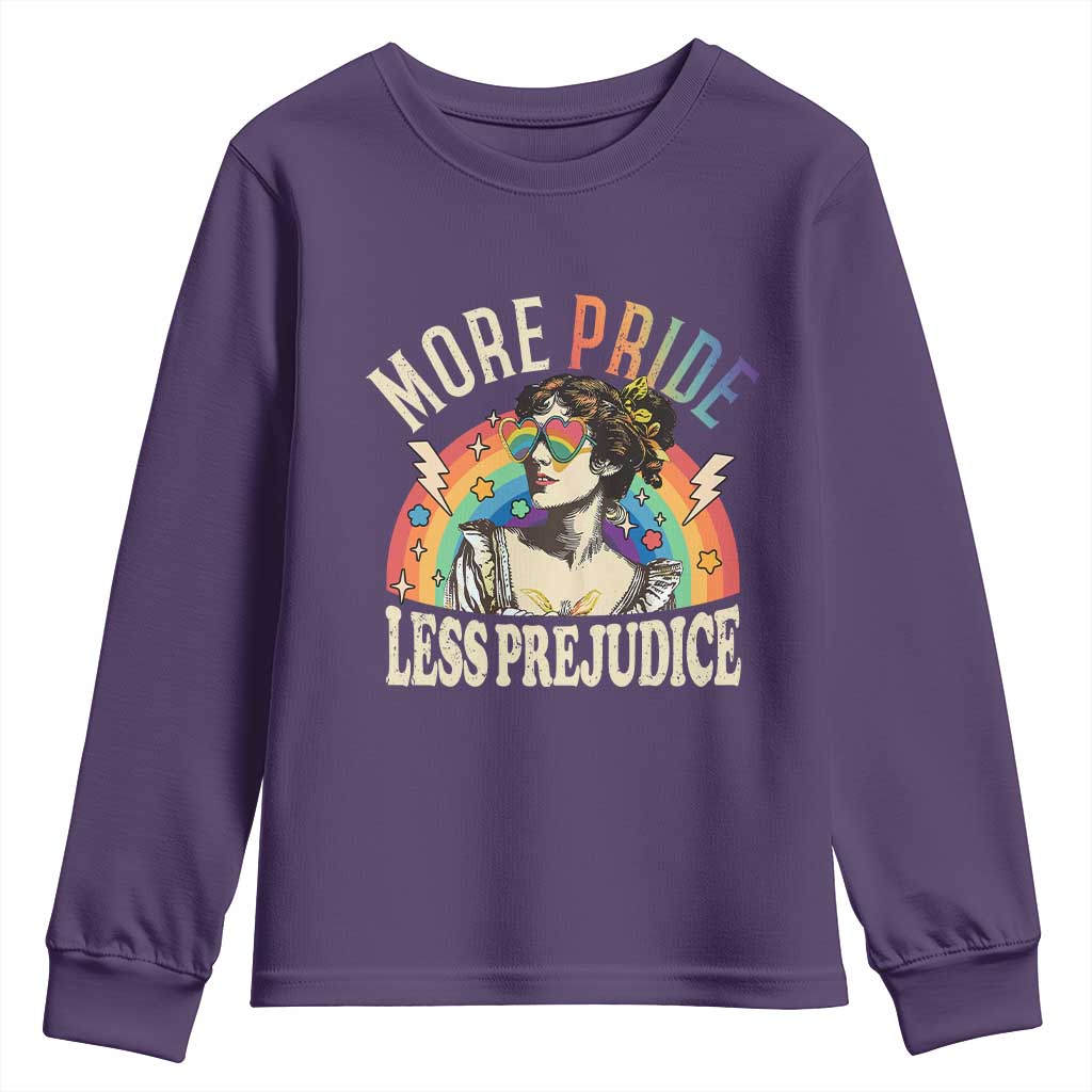 More Pride Less Prejudice Youth Sweatshirt Pride Month LGBTQ Rainbow