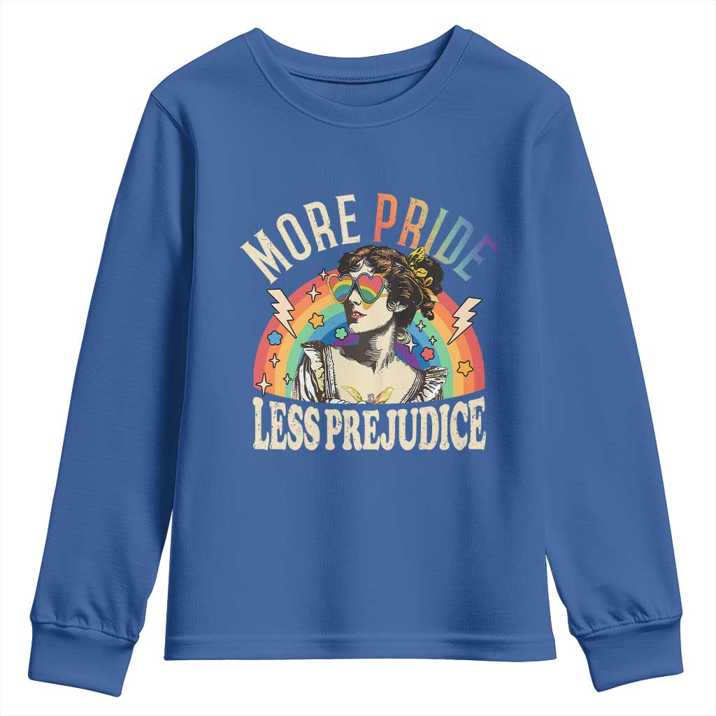 More Pride Less Prejudice Youth Sweatshirt Pride Month LGBTQ Rainbow