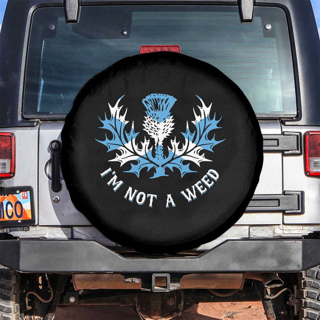 Funny Scottish Thistle I Am Not A Weed Spare Tire Cover Scotland Flag