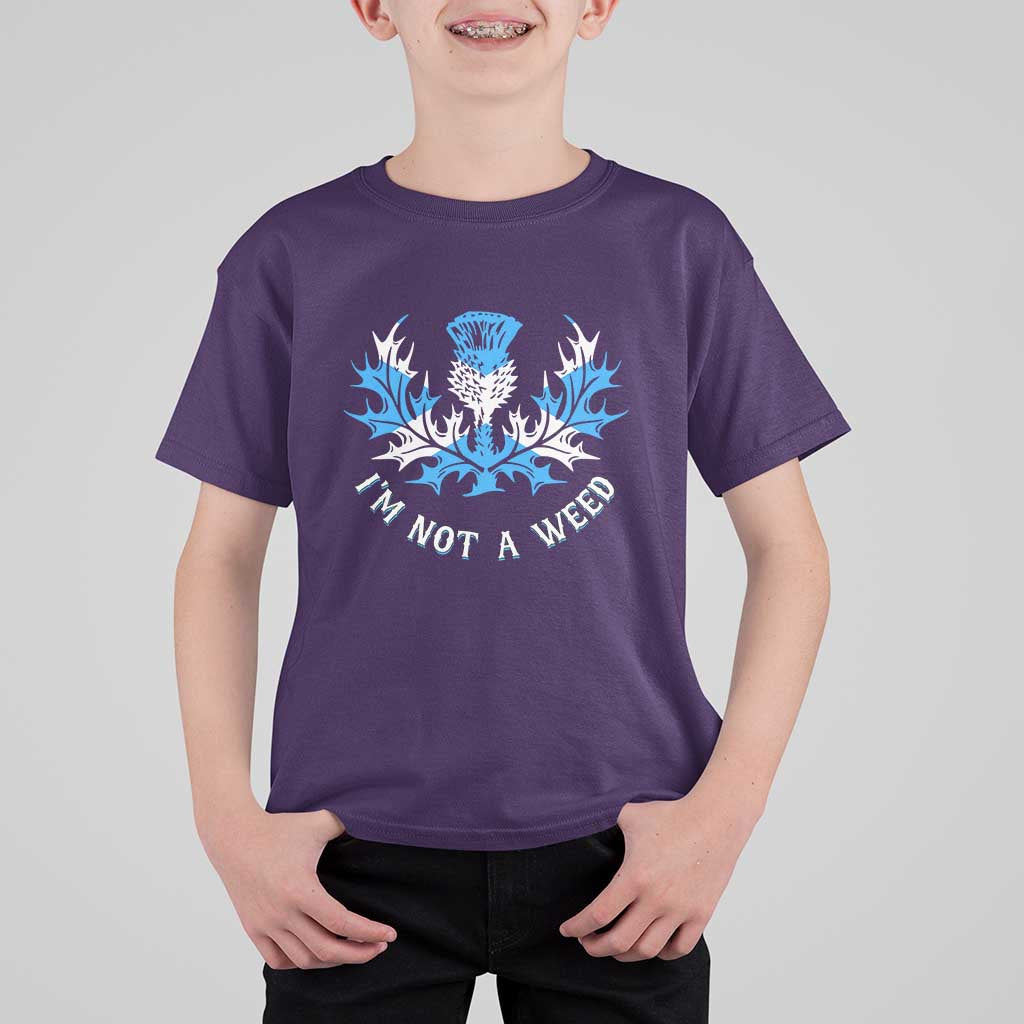 Funny Scottish Thistle I Am Not A Weed T Shirt For Kid Scotland Flag