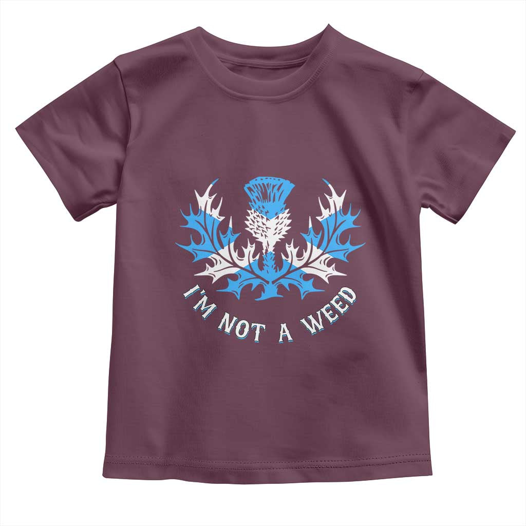 Funny Scottish Thistle I Am Not A Weed Toddler T Shirt Scotland Flag