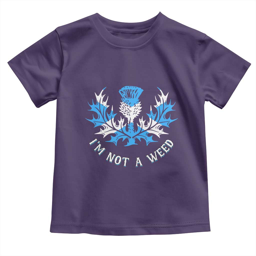 Funny Scottish Thistle I Am Not A Weed Toddler T Shirt Scotland Flag