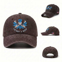 Funny Scottish Thistle I Am Not A Weed Washed Cotton Baseball Cap Scotland Flag