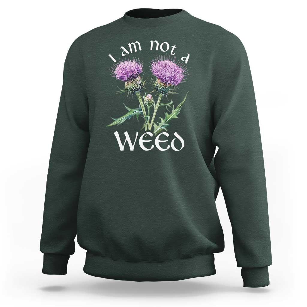 Funny Scottish Thistle I Am Not A Weed Sweatshirt