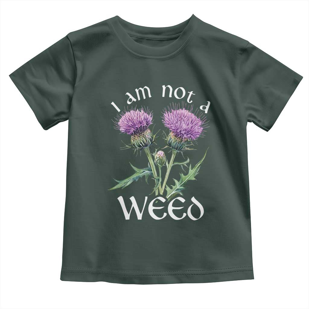 Funny Scottish Thistle I Am Not A Weed Toddler T Shirt