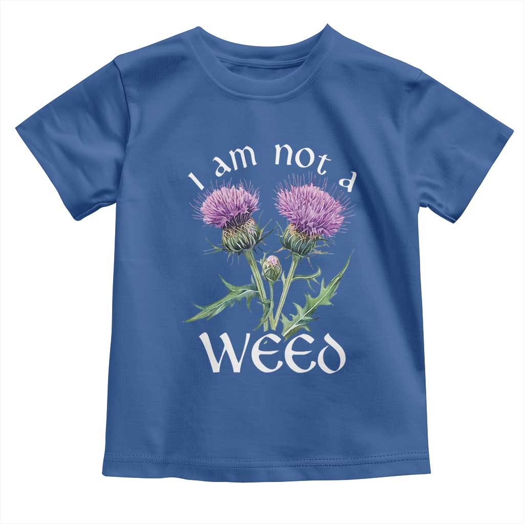 Funny Scottish Thistle I Am Not A Weed Toddler T Shirt