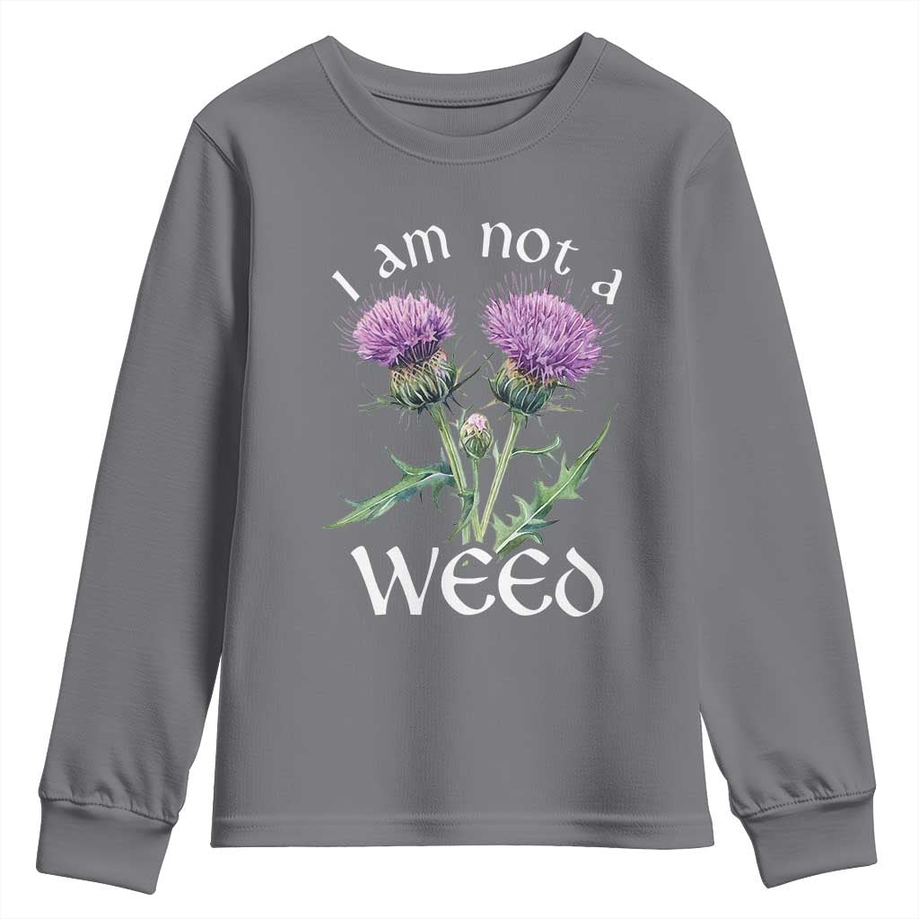 Funny Scottish Thistle I Am Not A Weed Youth Sweatshirt