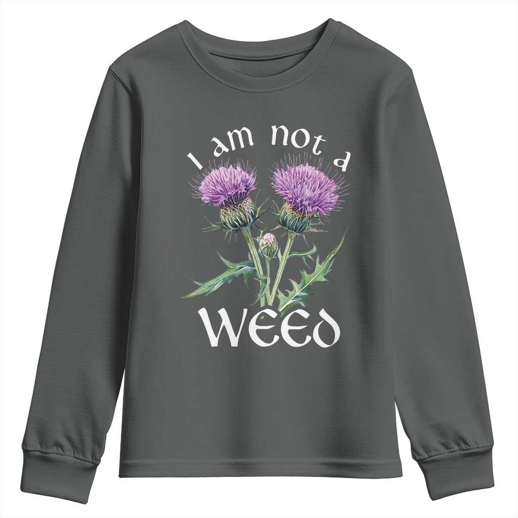 Funny Scottish Thistle I Am Not A Weed Youth Sweatshirt