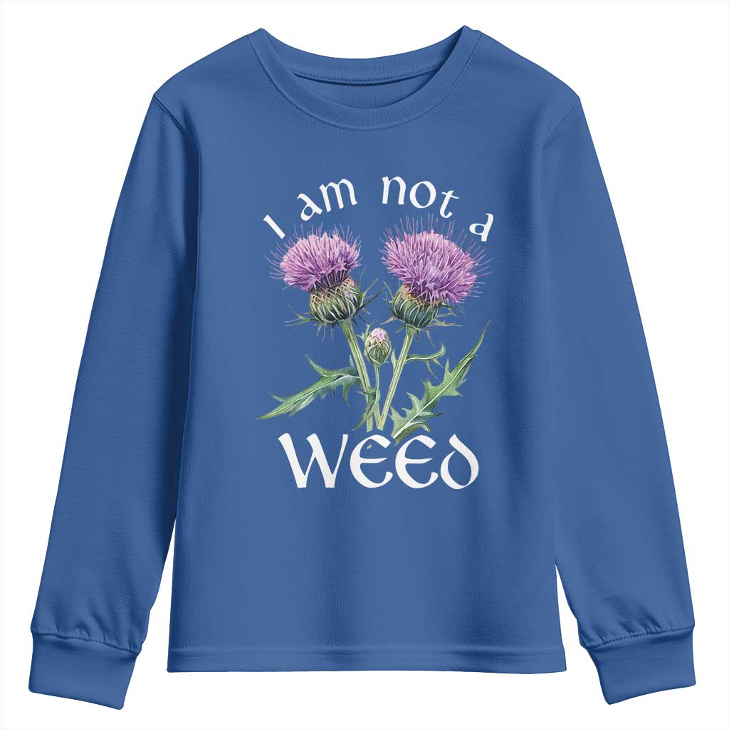 Funny Scottish Thistle I Am Not A Weed Youth Sweatshirt