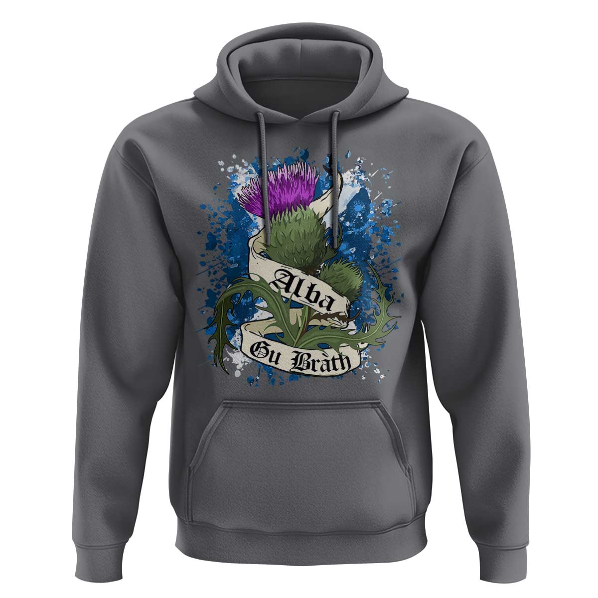 Alba Gu Brath Hoodie Vintage Thistle Flower Scottish Scotland Flag Saltire