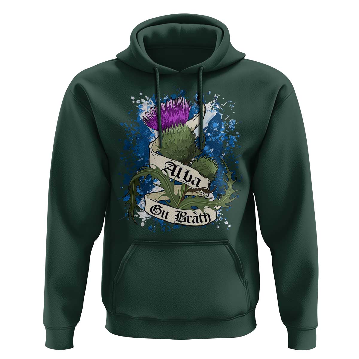 Alba Gu Brath Hoodie Vintage Thistle Flower Scottish Scotland Flag Saltire