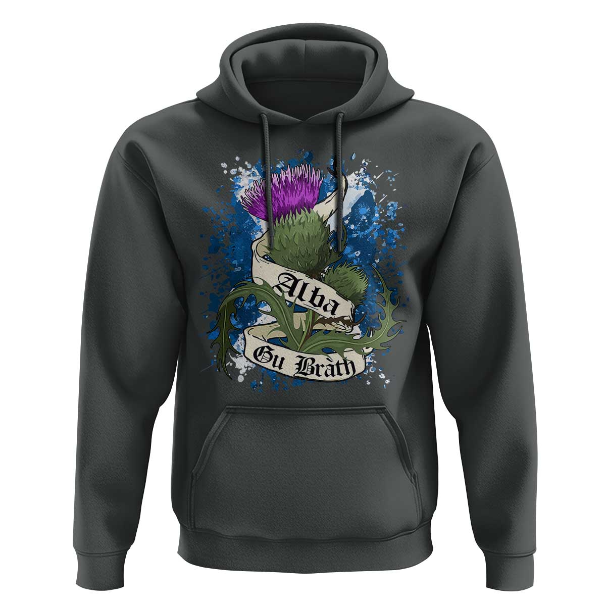 Alba Gu Brath Hoodie Vintage Thistle Flower Scottish Scotland Flag Saltire