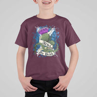 Alba Gu Brath T Shirt For Kid Vintage Thistle Flower Scottish Scotland Flag Saltire