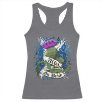 Alba Gu Brath Racerback Tank Top Vintage Thistle Flower Scottish Scotland Flag Saltire