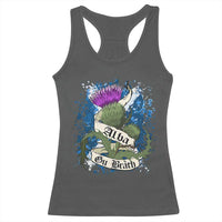 Alba Gu Brath Racerback Tank Top Vintage Thistle Flower Scottish Scotland Flag Saltire