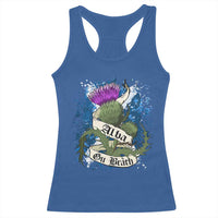Alba Gu Brath Racerback Tank Top Vintage Thistle Flower Scottish Scotland Flag Saltire