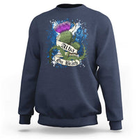 Alba Gu Brath Sweatshirt Vintage Thistle Flower Scottish Scotland Flag Saltire