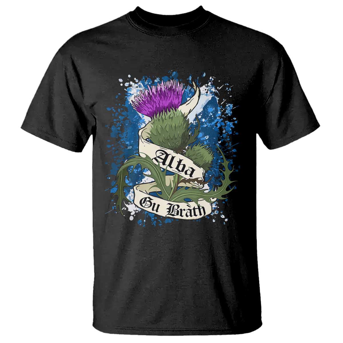 Alba Gu Brath T Shirt Vintage Thistle Flower Scottish Scotland Flag Saltire