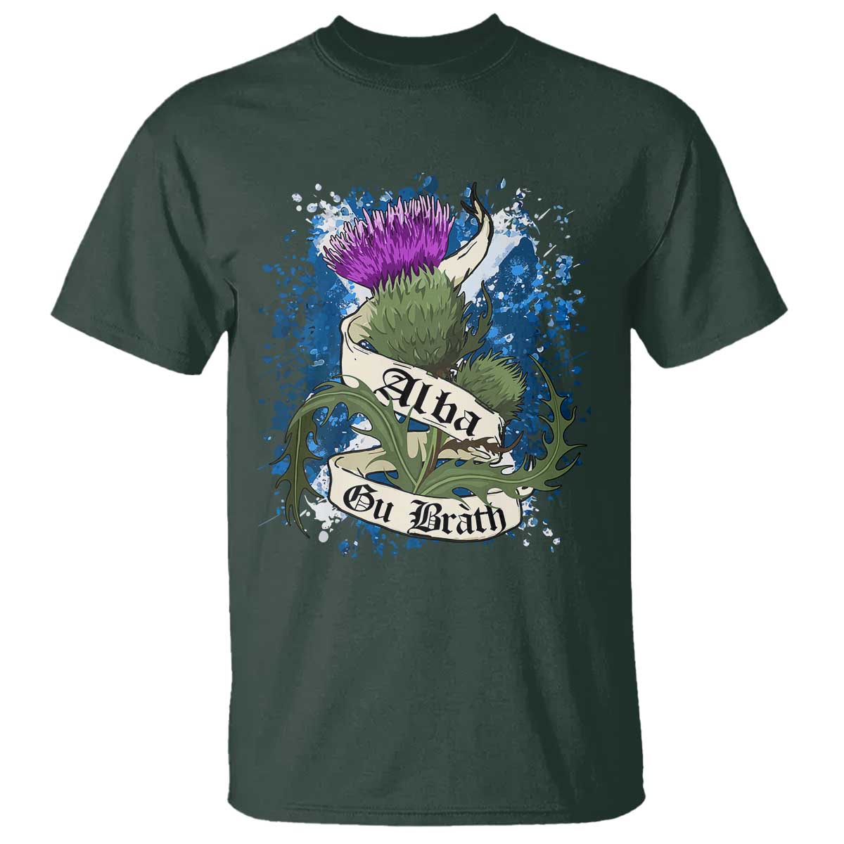 Alba Gu Brath T Shirt Vintage Thistle Flower Scottish Scotland Flag Saltire