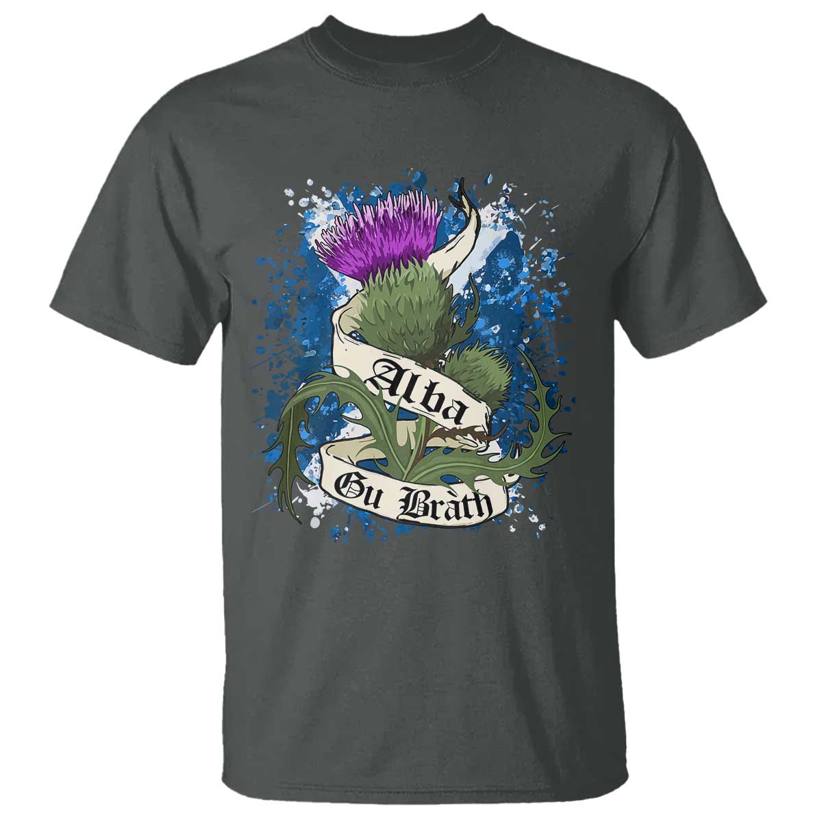Alba Gu Brath T Shirt Vintage Thistle Flower Scottish Scotland Flag Saltire
