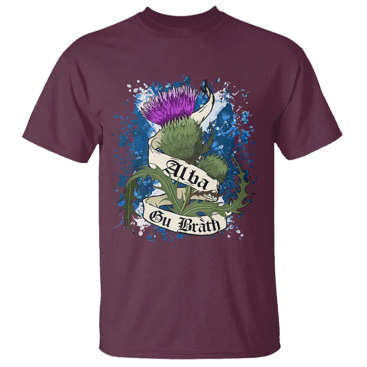 Alba Gu Brath T Shirt Vintage Thistle Flower Scottish Scotland Flag Saltire