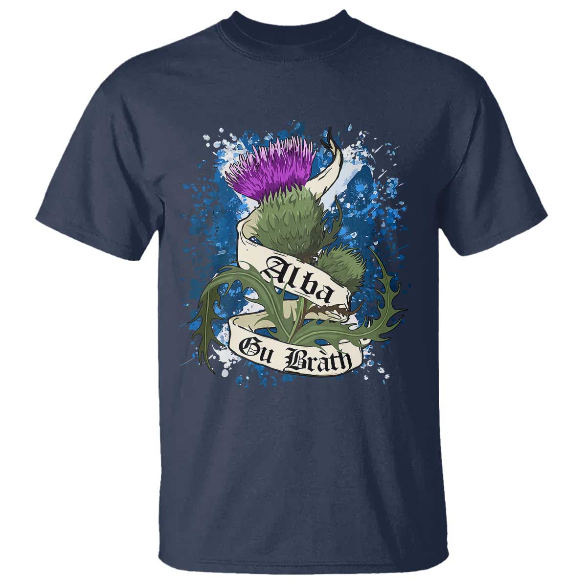 Alba Gu Brath T Shirt Vintage Thistle Flower Scottish Scotland Flag Saltire