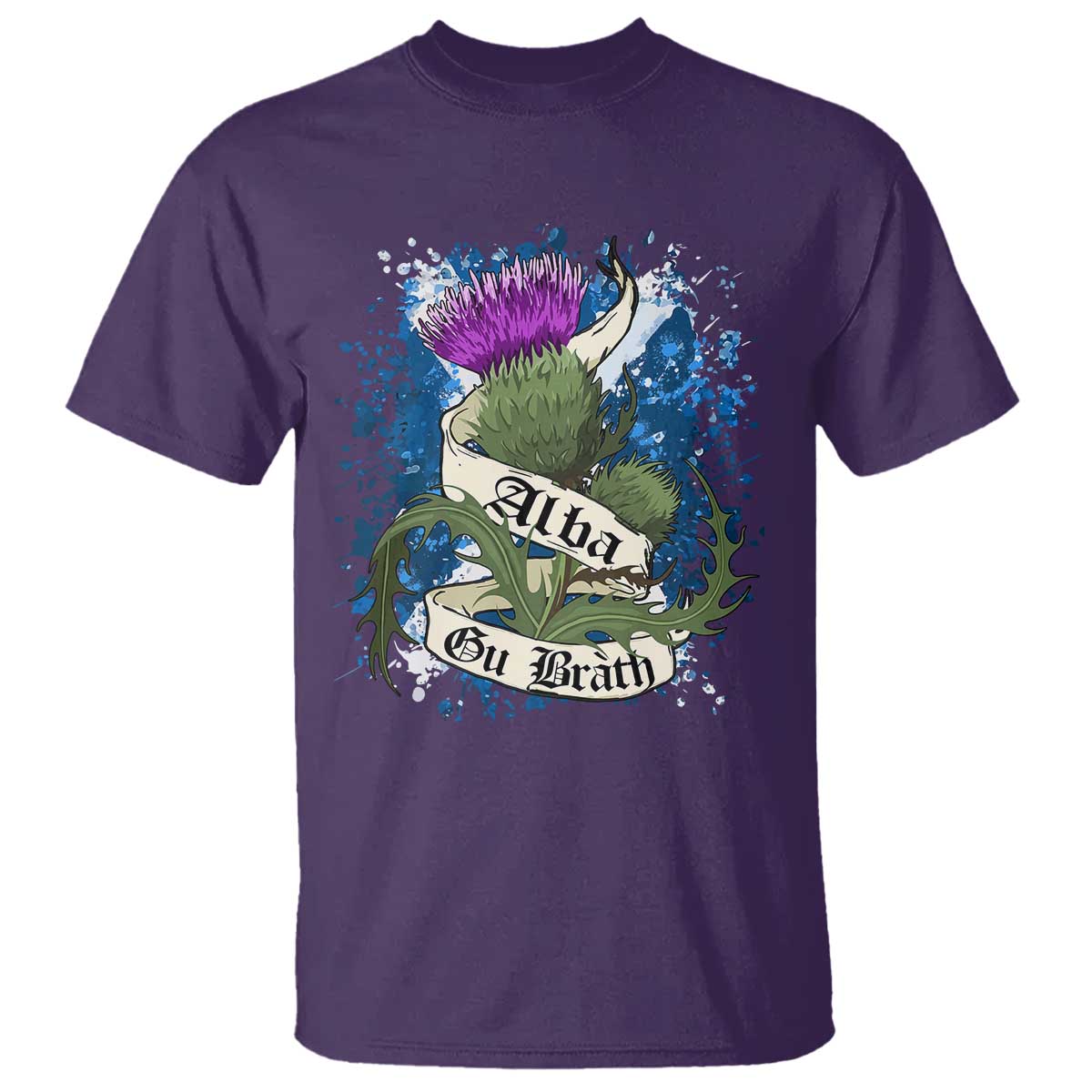 Alba Gu Brath T Shirt Vintage Thistle Flower Scottish Scotland Flag Saltire