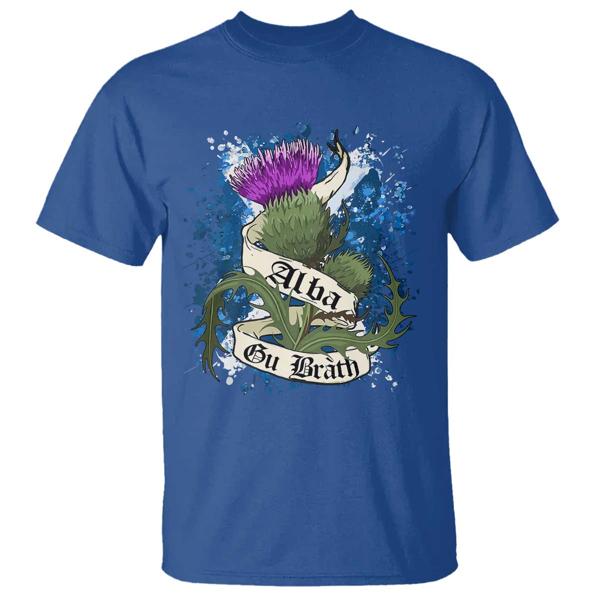 Alba Gu Brath T Shirt Vintage Thistle Flower Scottish Scotland Flag Saltire