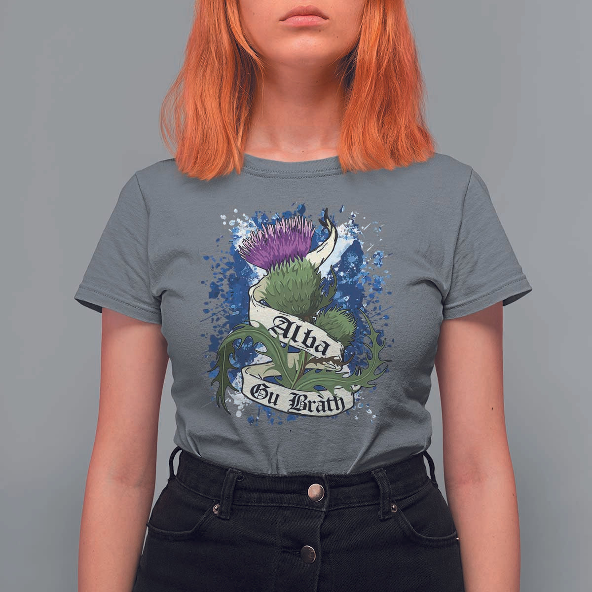 Alba Gu Brath T Shirt For Women Vintage Thistle Flower Scottish Scotland Flag Saltire