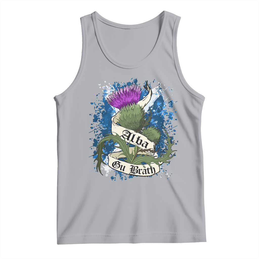 Alba Gu Brath Tank Top Vintage Thistle Flower Scottish Scotland Flag Saltire