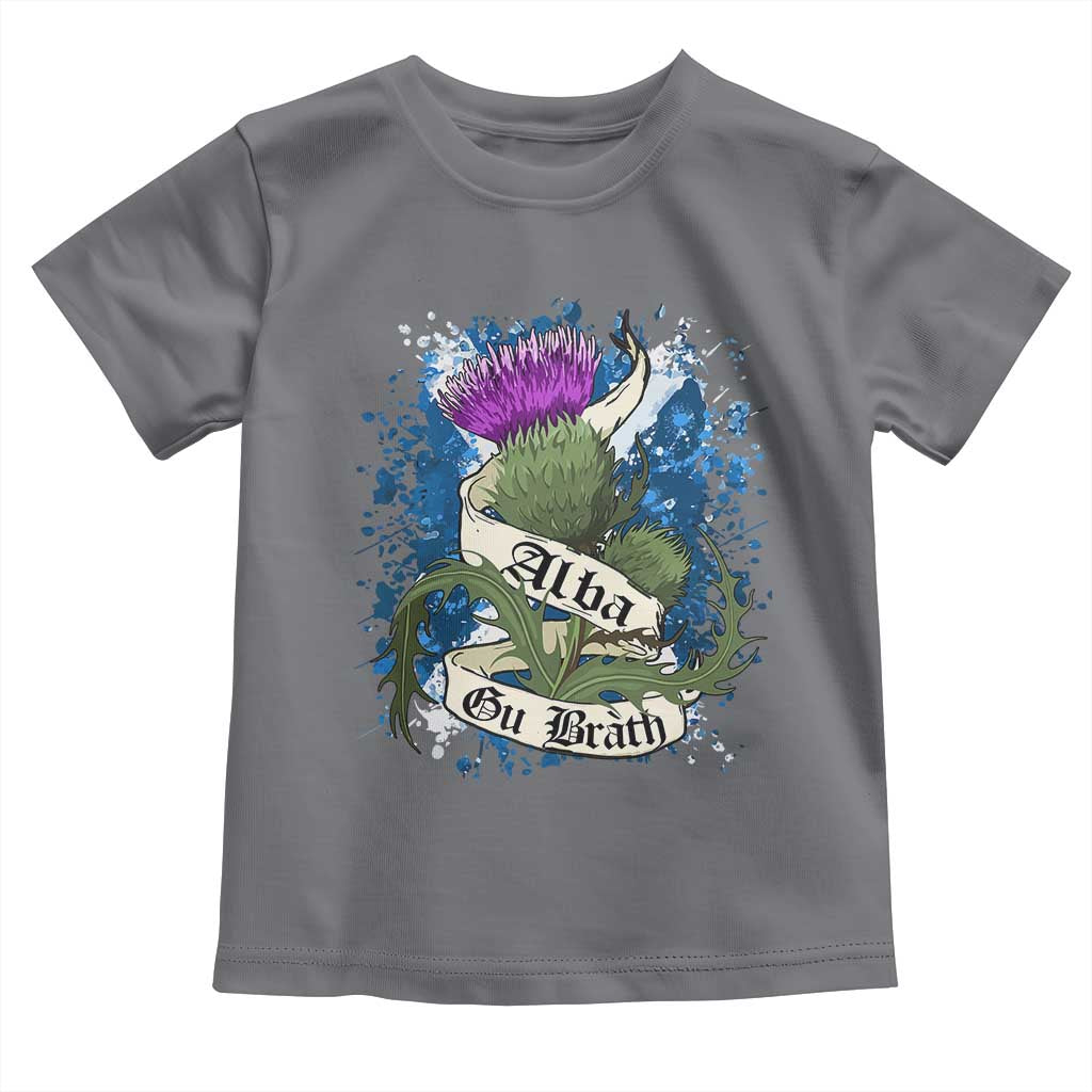 Alba Gu Brath Toddler T Shirt Vintage Thistle Flower Scottish Scotland Flag Saltire