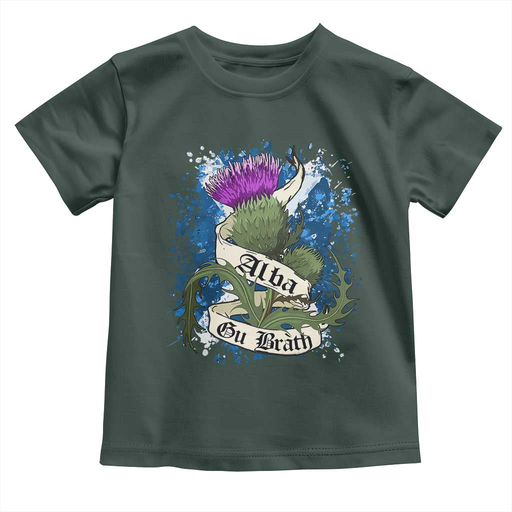 Alba Gu Brath Toddler T Shirt Vintage Thistle Flower Scottish Scotland Flag Saltire
