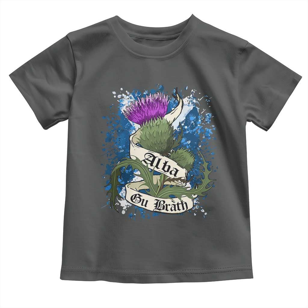 Alba Gu Brath Toddler T Shirt Vintage Thistle Flower Scottish Scotland Flag Saltire