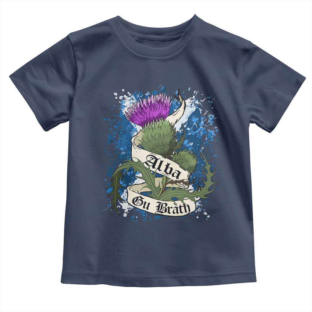 Alba Gu Brath Toddler T Shirt Vintage Thistle Flower Scottish Scotland Flag Saltire