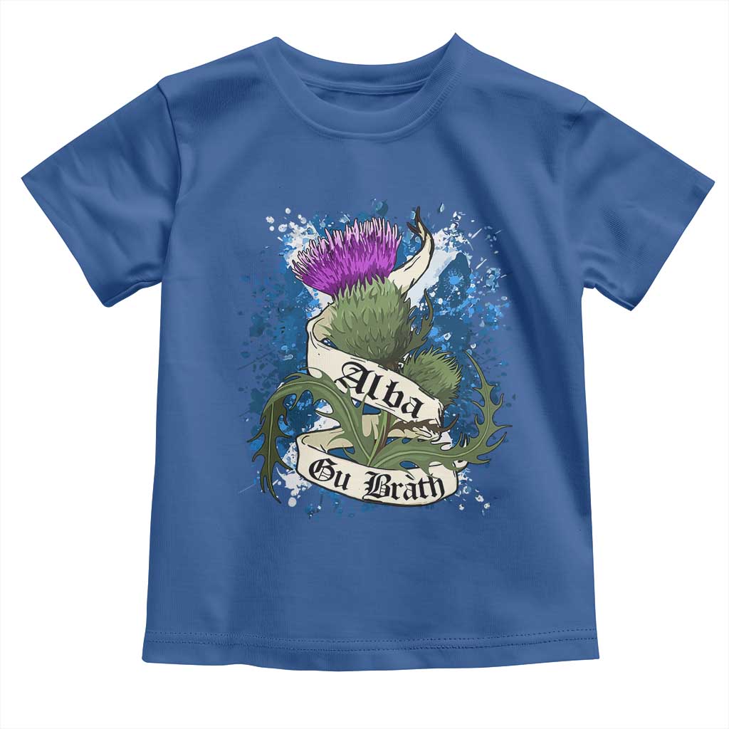 Alba Gu Brath Toddler T Shirt Vintage Thistle Flower Scottish Scotland Flag Saltire