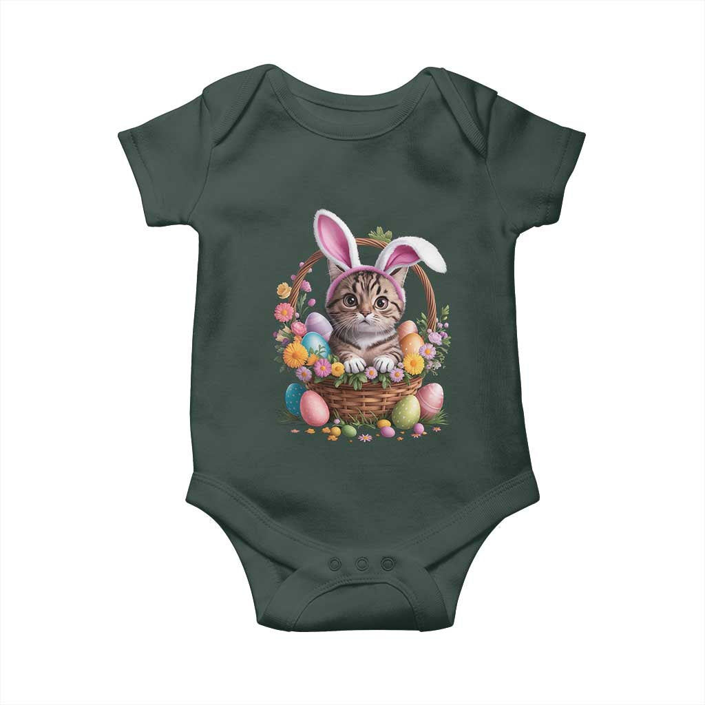 Funny Easter Day Cat Bunny Ears Egg Basket Baby Onesie