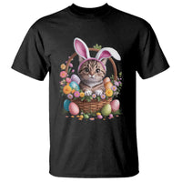 Funny Easter Day Cat Bunny Ears Egg Basket T Shirt