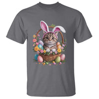 Funny Easter Day Cat Bunny Ears Egg Basket T Shirt