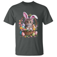Funny Easter Day Cat Bunny Ears Egg Basket T Shirt