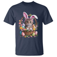 Funny Easter Day Cat Bunny Ears Egg Basket T Shirt
