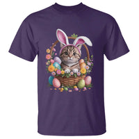 Funny Easter Day Cat Bunny Ears Egg Basket T Shirt