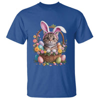Funny Easter Day Cat Bunny Ears Egg Basket T Shirt