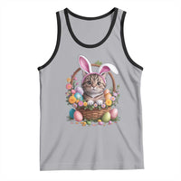 Funny Easter Day Cat Bunny Ears Egg Basket Tank Top