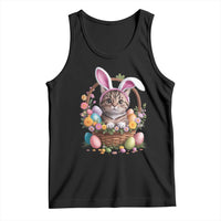 Funny Easter Day Cat Bunny Ears Egg Basket Tank Top