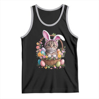 Funny Easter Day Cat Bunny Ears Egg Basket Tank Top