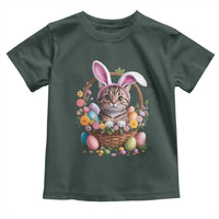 Funny Easter Day Cat Bunny Ears Egg Basket Toddler T Shirt