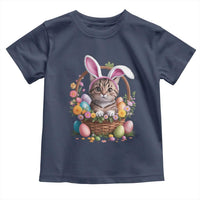 Funny Easter Day Cat Bunny Ears Egg Basket Toddler T Shirt