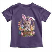 Funny Easter Day Cat Bunny Ears Egg Basket Toddler T Shirt
